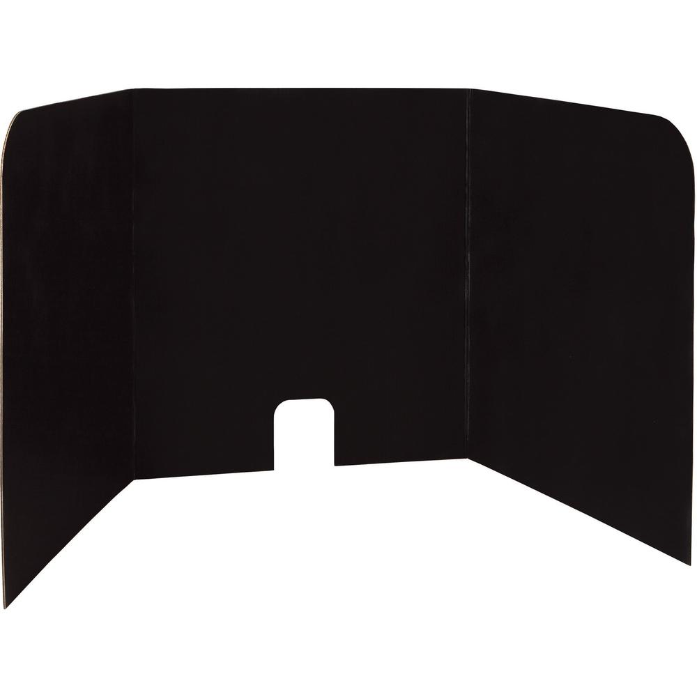 Pacon Computer Lab Privacy Board - 22" Width x 22" Height x 20" Depth - Corrugated Cardboard - Black - 1 / Carton