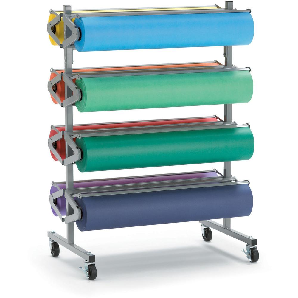 Pacon Horizontal Art Paper Roll Dispenser - 36" Roll Width Supported - 9" Roll Diameter Supported - Mobile Unit, Locking Casters