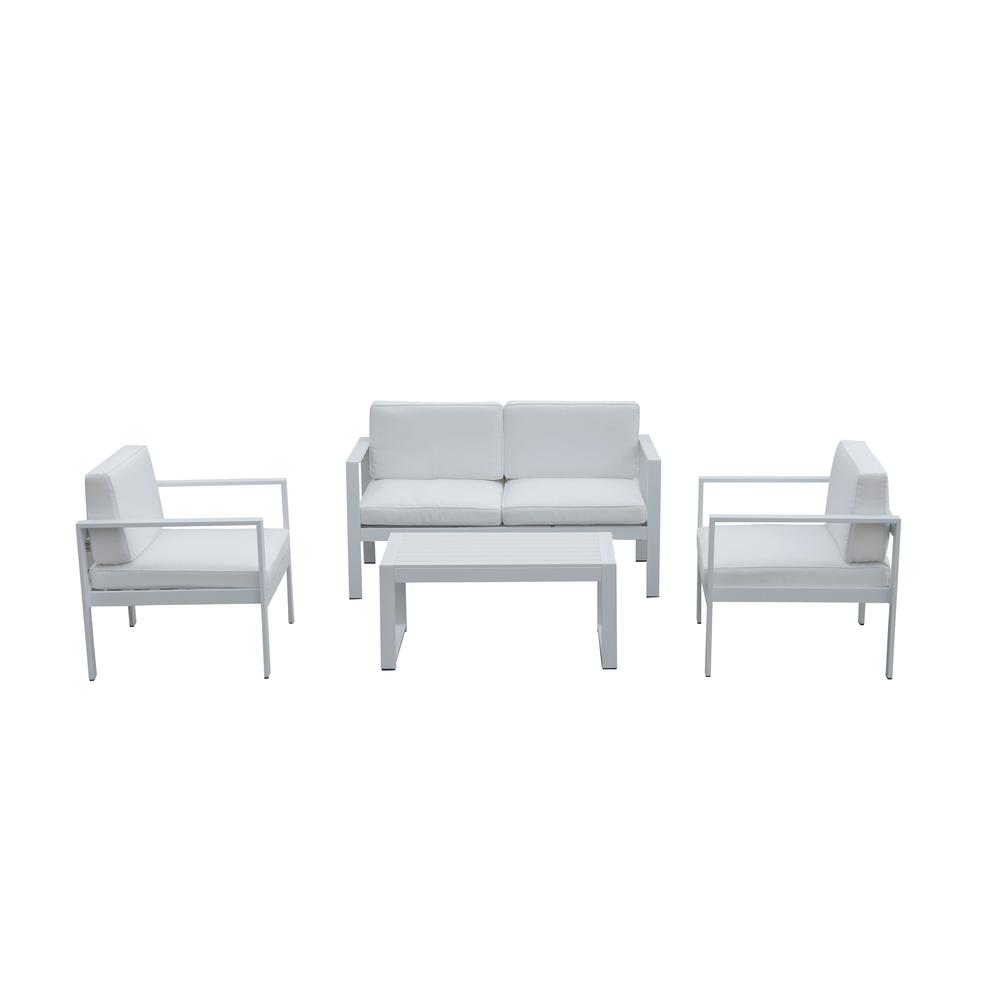 Karen 4 Piece Sofa Set, White