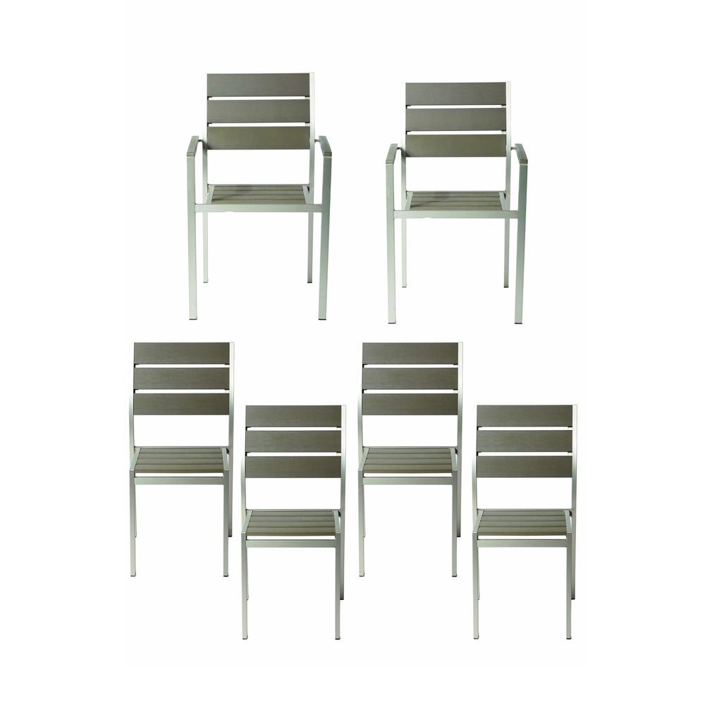 Set Of 6 Roy Dining Chair, Grey