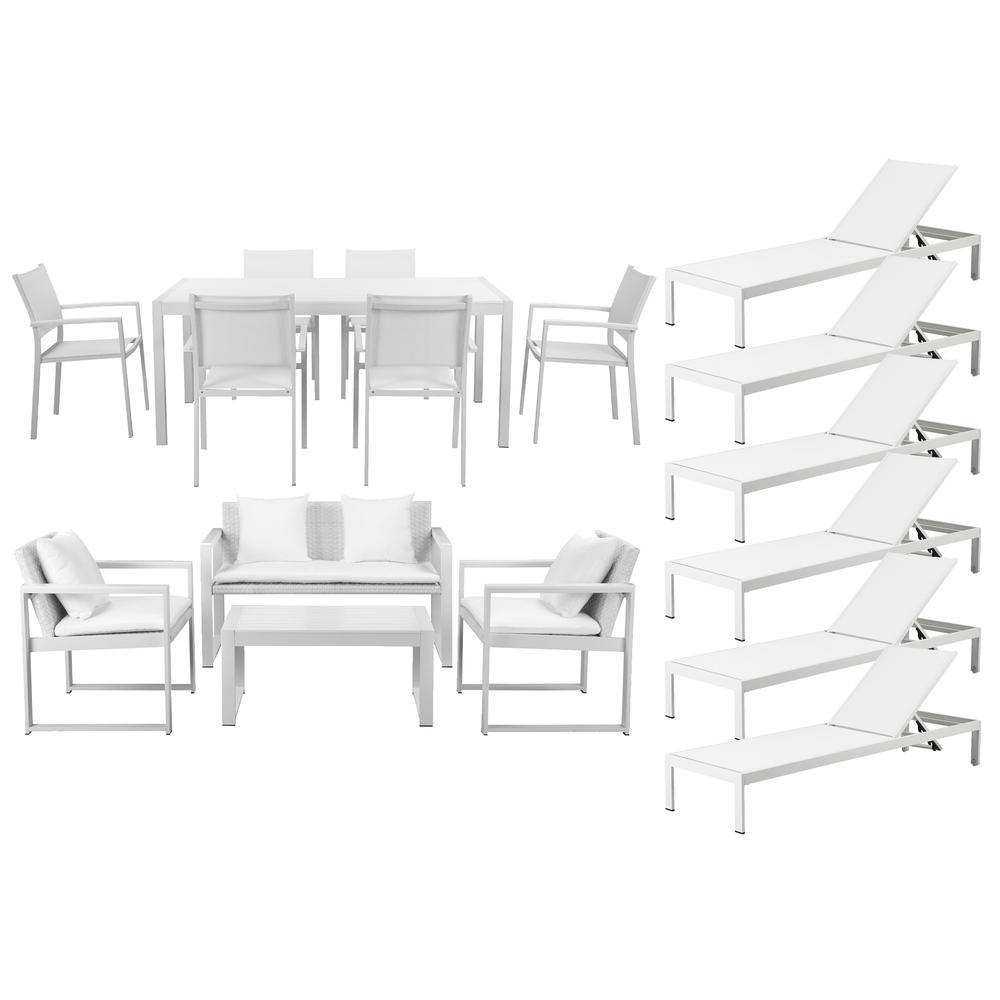 Chester 17 Piece Set, White & White