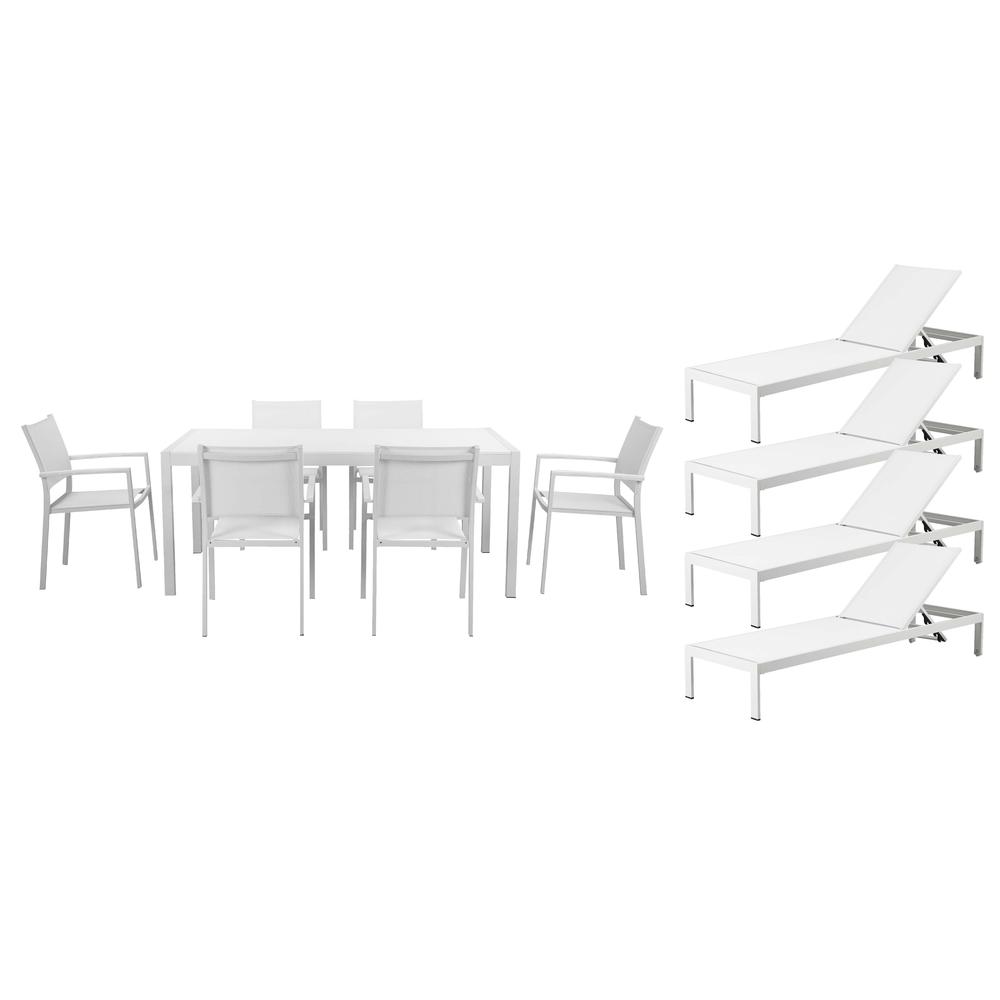 David 11 Piece Set, White & White