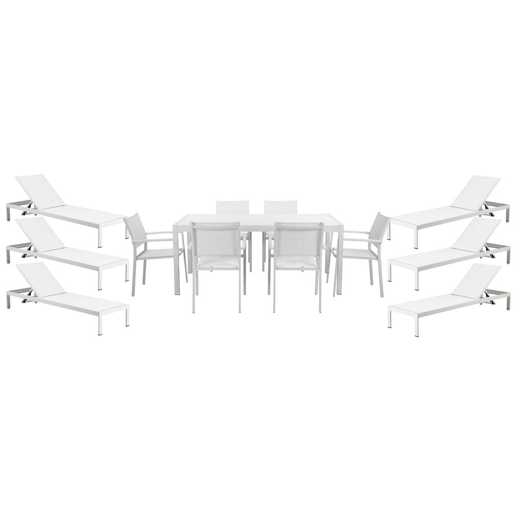 David 13 Piece Set, White & White