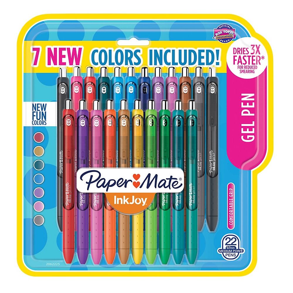 Paper Mate InkJoy Assorted Color Gel Pens - 0.7 mm Pen Point Size - Assorted Gel-based Ink - 22 / Pack