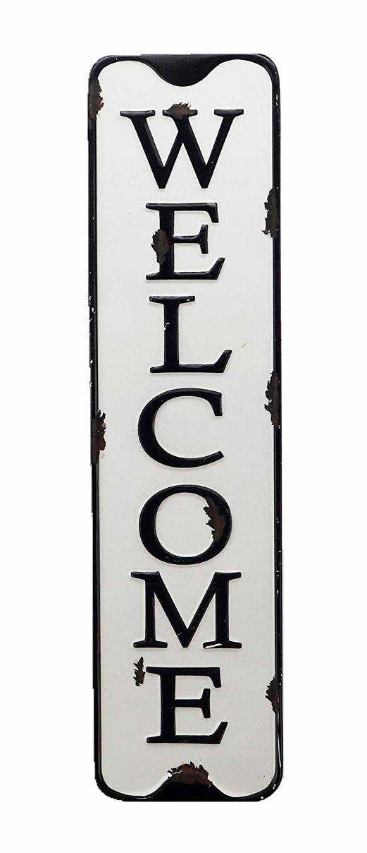 Welcome Carved Metal Wall Sign for Home Decor.|Rustic Iron Welcome Decor for Entryway 5.5x21.75"