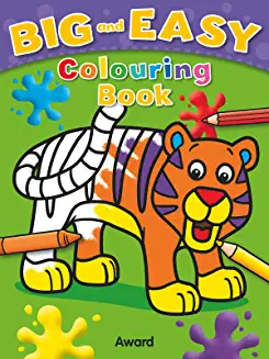 Big & Easy Colouring Book - TIGER, for children just starting to color (Age 2+)