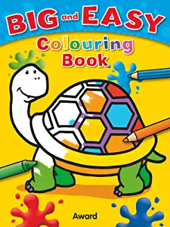 Big & Easy Colouring Book- TORTOISE, for children just starting to color (Age 2+)