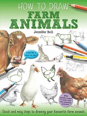 How To Draw: FARM ANIMALS, Step by step Instructions (Age 5+)