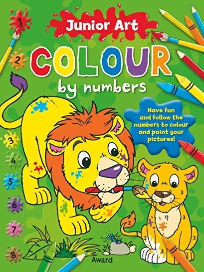 Junior art COLOUR BY NUMBERS - Lion and friends