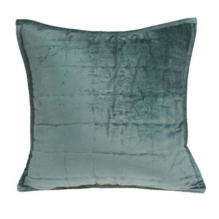 Parkland Collection Tusha Sea Foam Solid Quilted Throw Pillow
