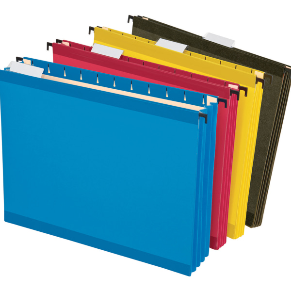 Pendaflex SureHook Letter Recycled Hanging Folder - 3 1/2" Folder Capacity - 8 1/2" x 11" - 3 1/2" Expansion - Poly - Blue, Red