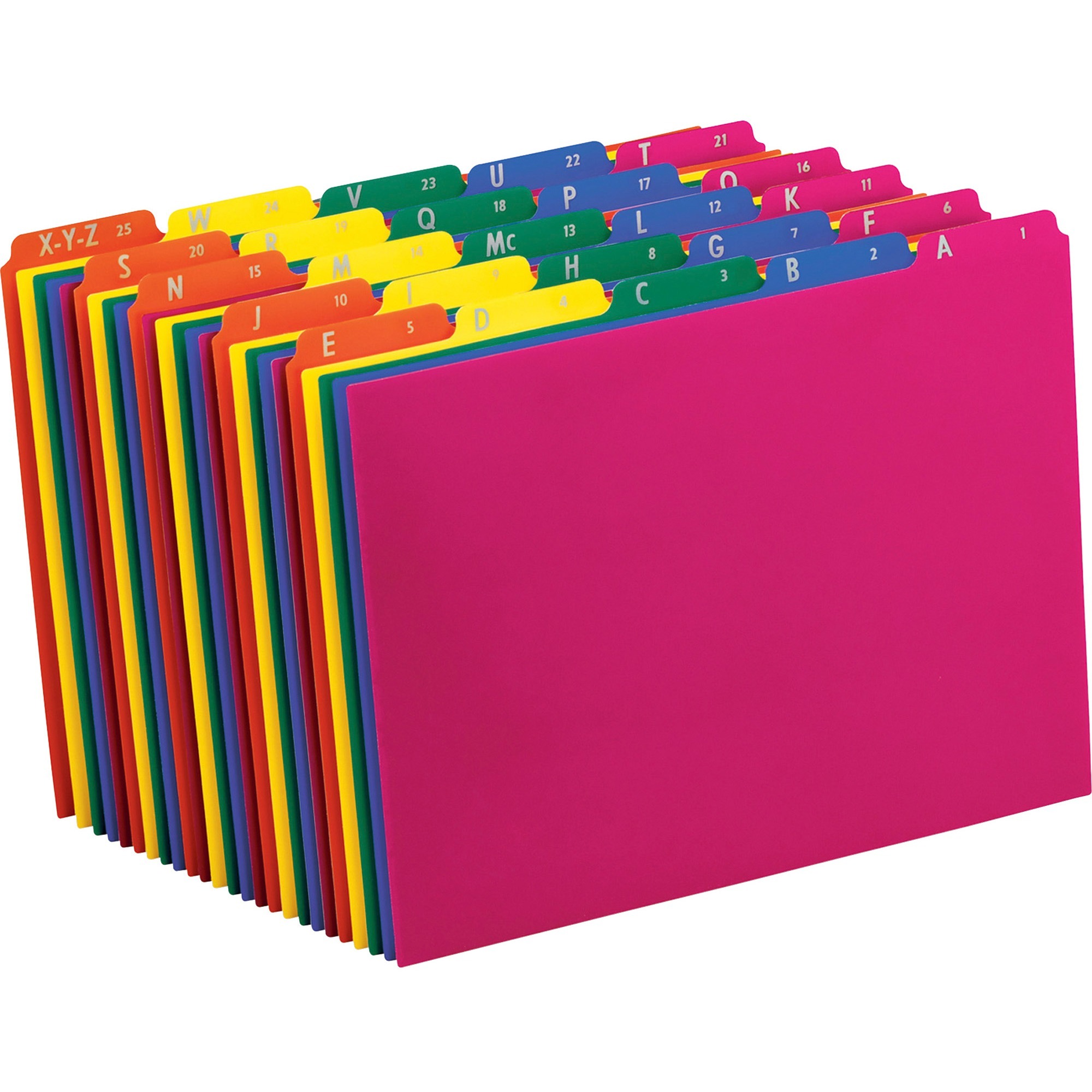 Pendaflex Top Tab Assorted A-Z File Guides - 5 Printed Tab(s) - Character - A-Z - 8.5" Divider Width x 11" Divider Length - Lett