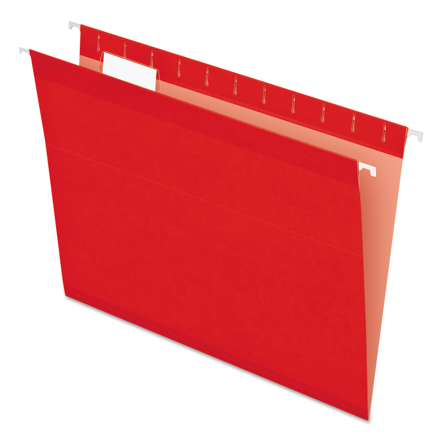 Pendaflex 1/5 Tab Cut Letter Recycled Hanging Folder - 8 1/2" x 11" - Red - 10% Recycled - 25 / Box