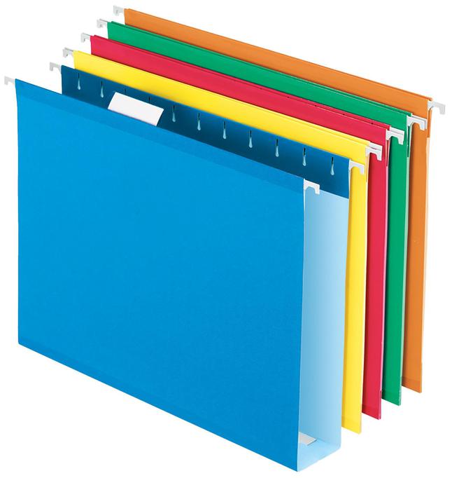 Pendaflex Letter Recycled Hanging Folder - 2" Folder Capacity - 8 1/2" x 11" - 1 Internal Pocket(s) - Pressboard - Assorted - 10