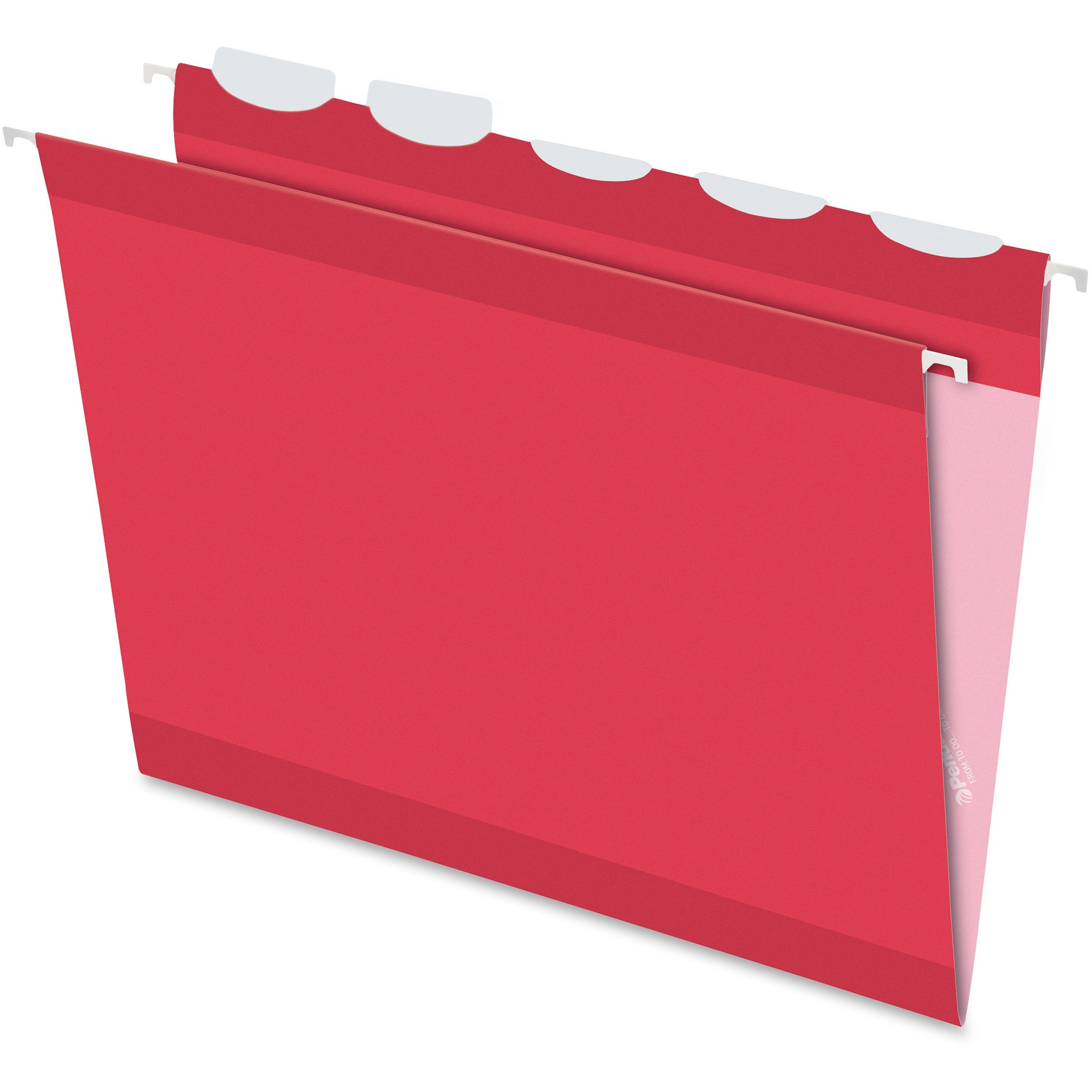 Pendaflex Ready-Tab 1/5 Tab Cut Letter Recycled Hanging Folder - 8 1/2" x 11" - Red - 10% Recycled - 25 / Box