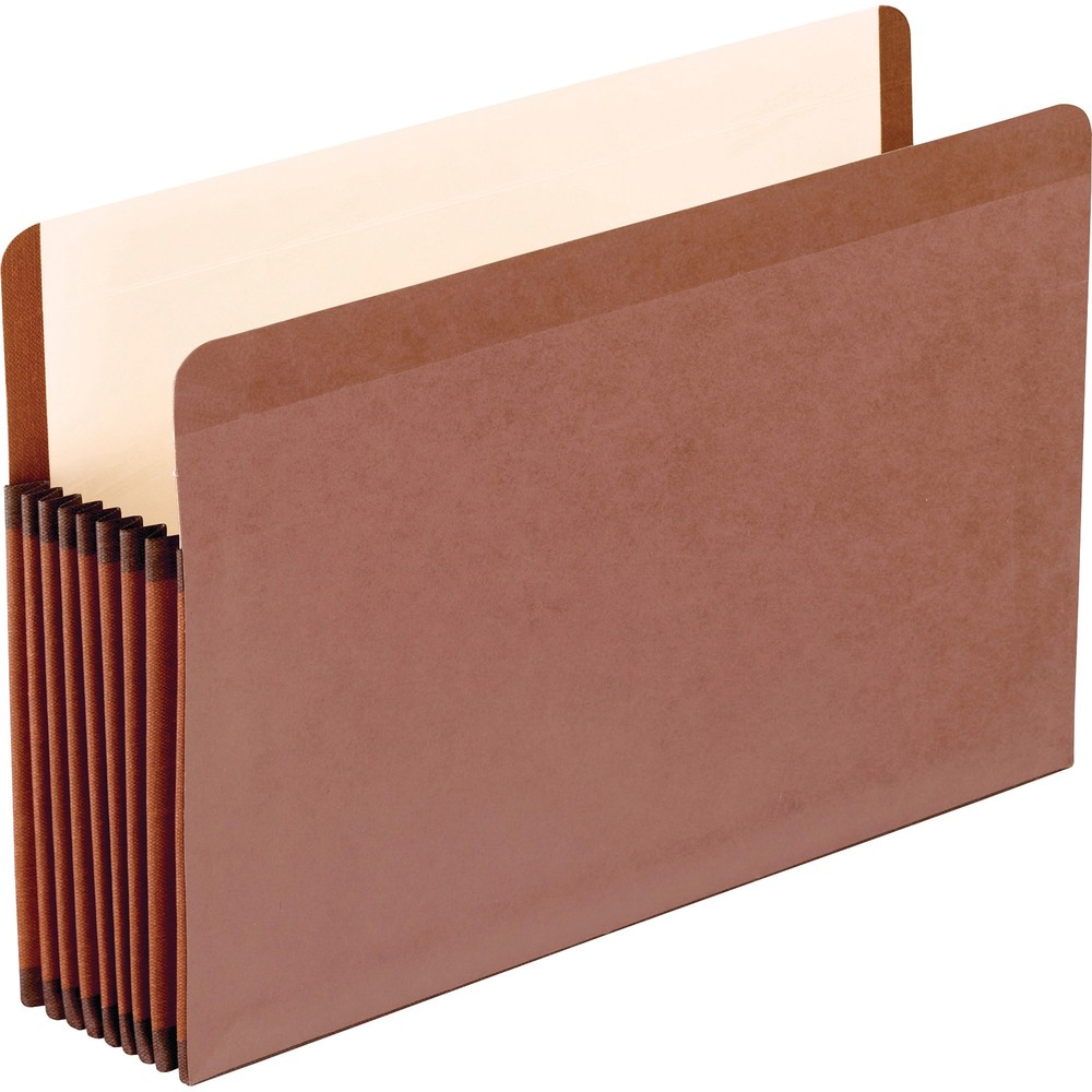 Pendaflex Straight Tab Cut Legal Recycled File Pocket - 8 1/2" x 14" - 7" Expansion - Red Fiber, Polyester - Red Fiber - 30% Rec