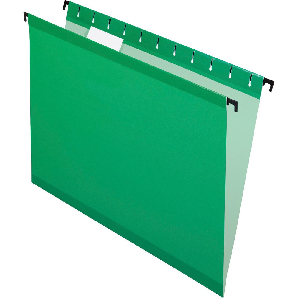 Pendaflex SureHook 1/5 Tab Cut Letter Recycled Hanging Folder - 8 1/2" x 11" - Bright Green - 10% Recycled - 20 / Box