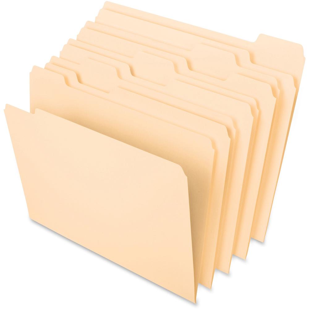 Pendaflex Essentials 1/5 Tab Cut Letter Recycled Top Tab File Folder - 8 1/2" x 11" - 3/4" Expansion - Top Tab Location - Assort