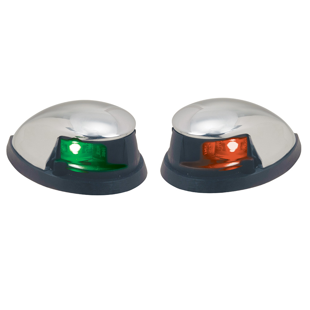 Perko Red/Green Horizontal Mount Side Lights - Pair - Chrome Plated Zinc