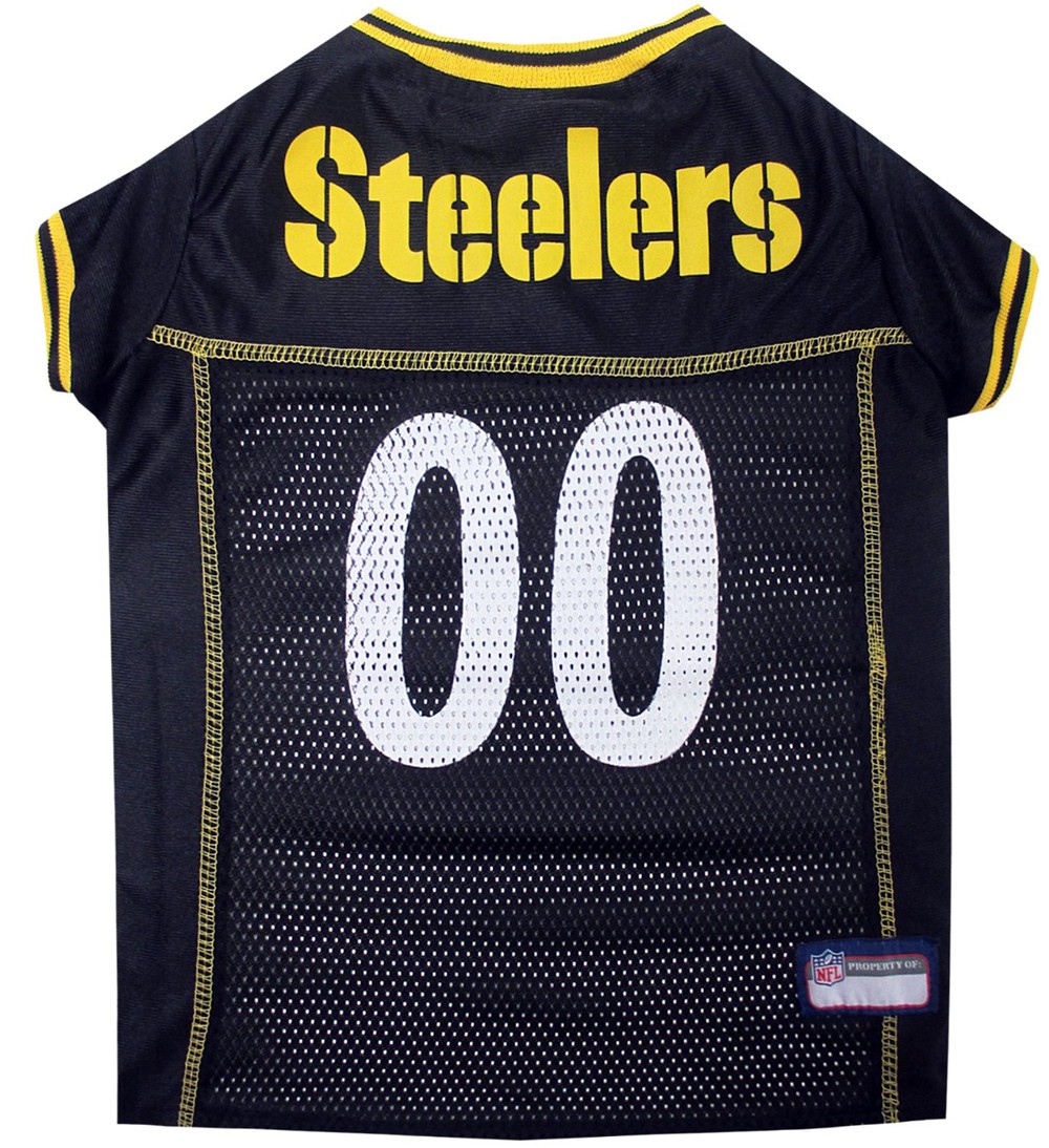 Pittsburgh Steelers Dog Jersey - Yellow Trim - Medium