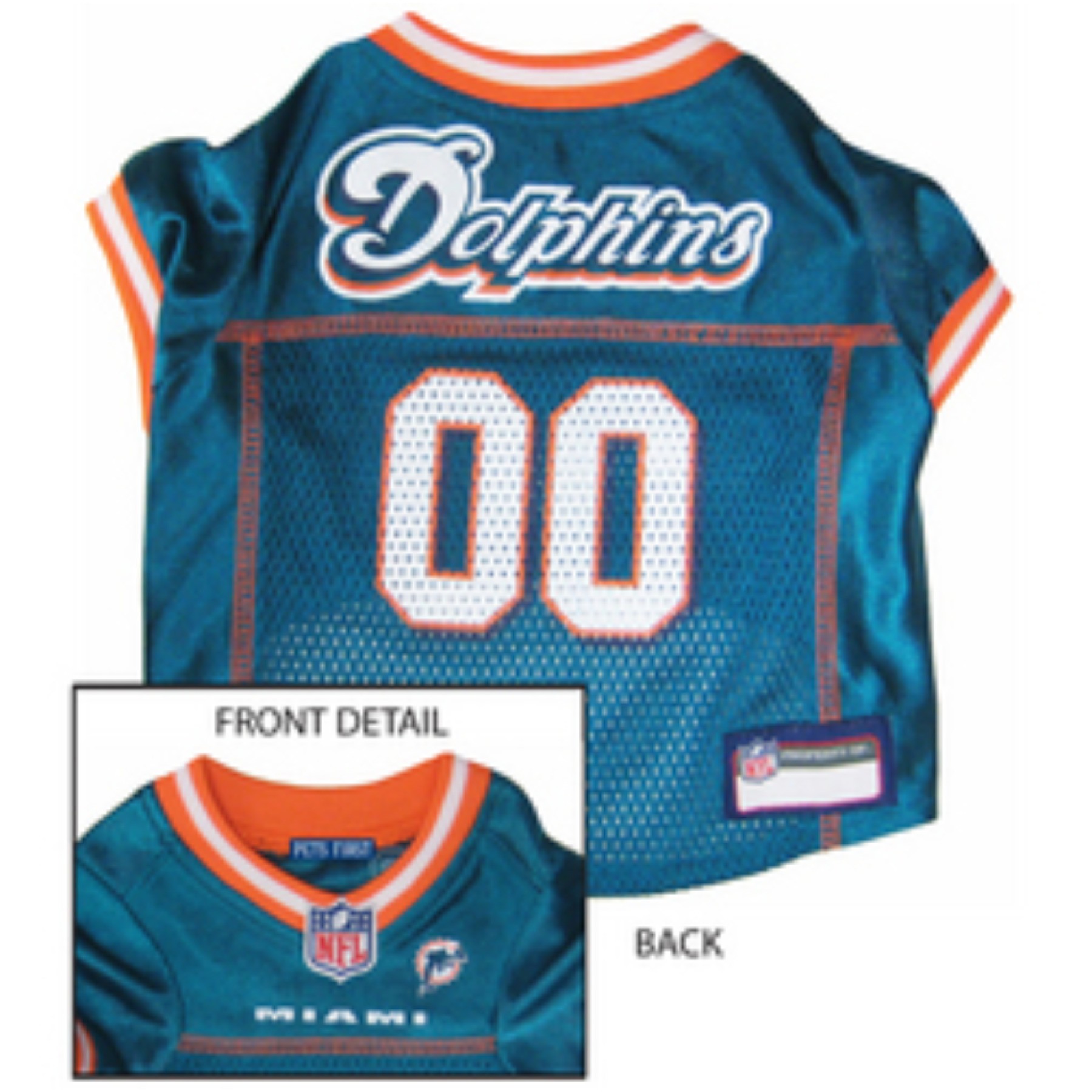 Miami Dolphins Dog Jersey - Orange Trim