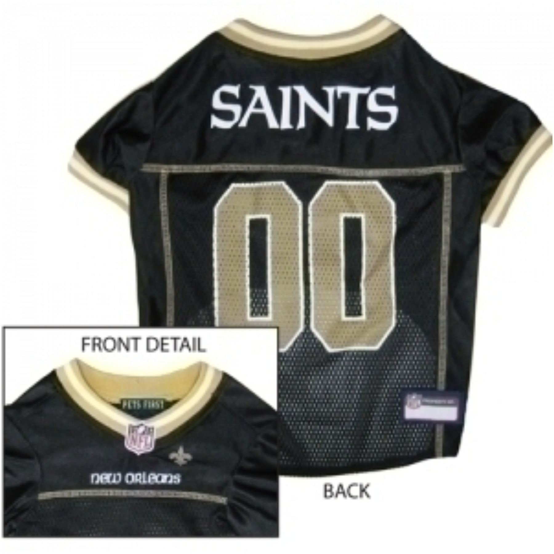 New Orleans Saints Dog Jersey - Gold Trim