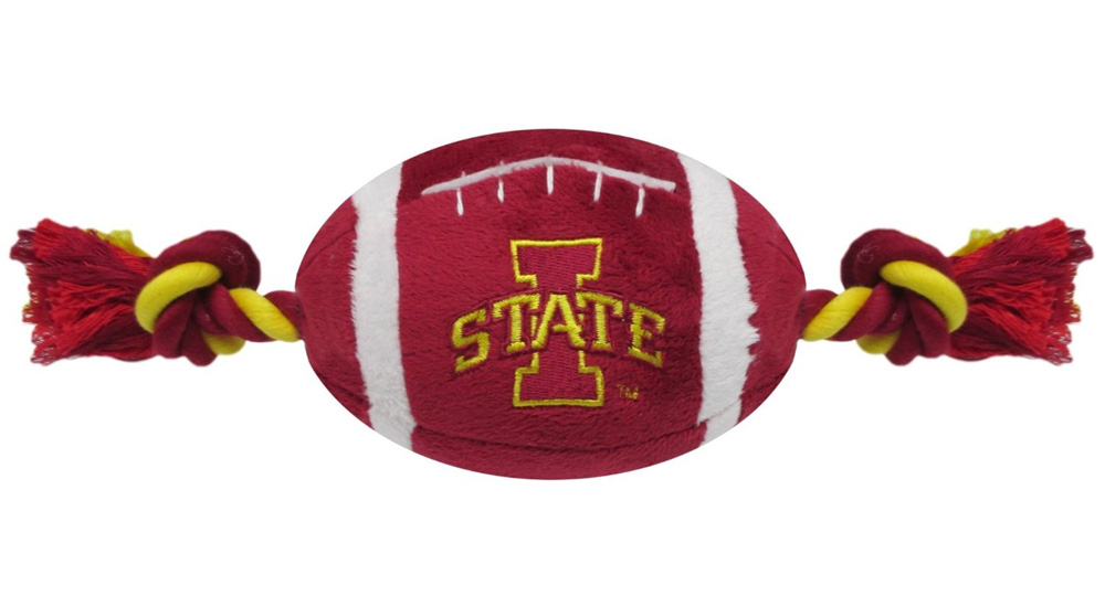 10" Iowa State Plush Football Dog Toy