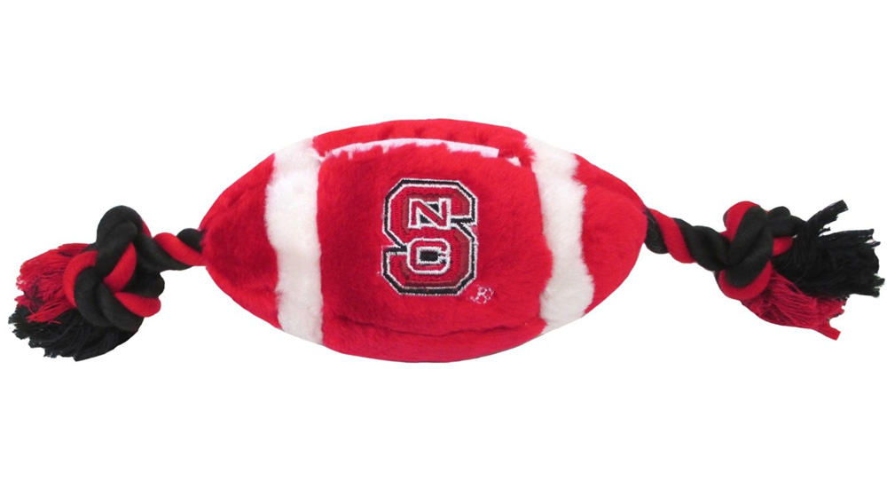 10" North Carolina State Plush Football Dog Toy