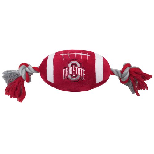 10" Ohio State Plush Football Dog Toy