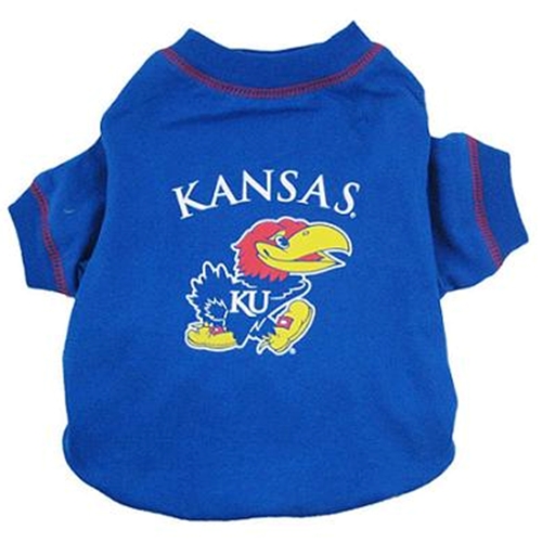 Kansas JayhawksDog Tee Shirt - Medium