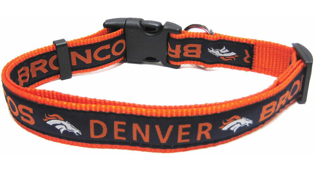 Denver Broncos Dog Collar - Ribbon - Small