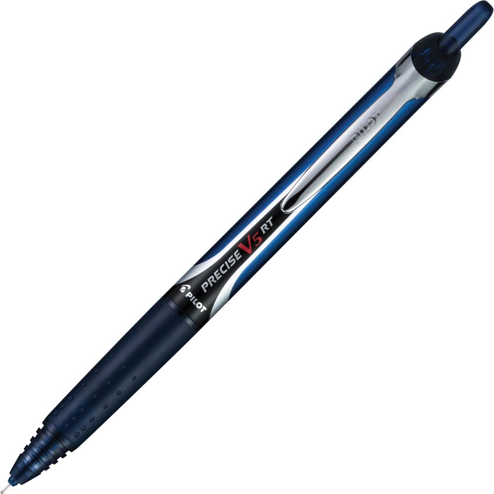 Pilot V5 Rollingball 0.5mm Retractable Pen - Extra Fine Pen Point - 0.5 mm Pen Point Size - Retractable - Navy Liquid Ink - Rubb