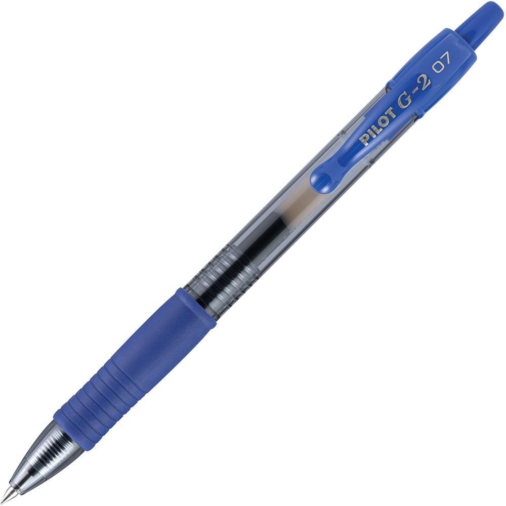 Pilot G2 Retractable Gel Ink Rollerball Pens - Fine Pen Point - 0.7 mm Pen Point Size - Refillable - Retractable - Blue Gel-base