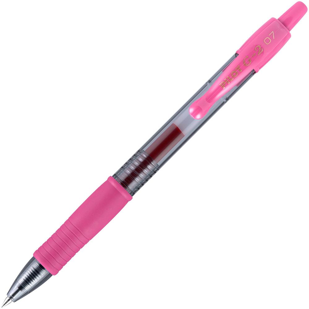 Pilot G2 -7 Retractable Gel Roller Pens - Fine Pen Point - 0.7 mm Pen Point Size - Refillable - Retractable - Pink Gel-based Ink