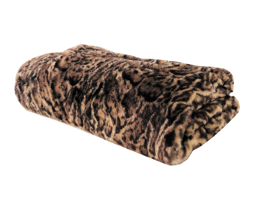 Plutus Faux Fur Luxury Throw Throw 60W x 72L Brown, Beige