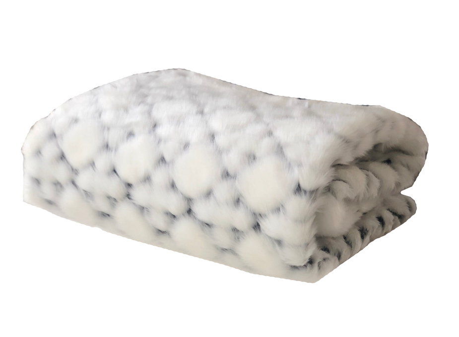 Plutus Faux Fur Luxury Throw Blanket 96L x 110W Queen White and Black
