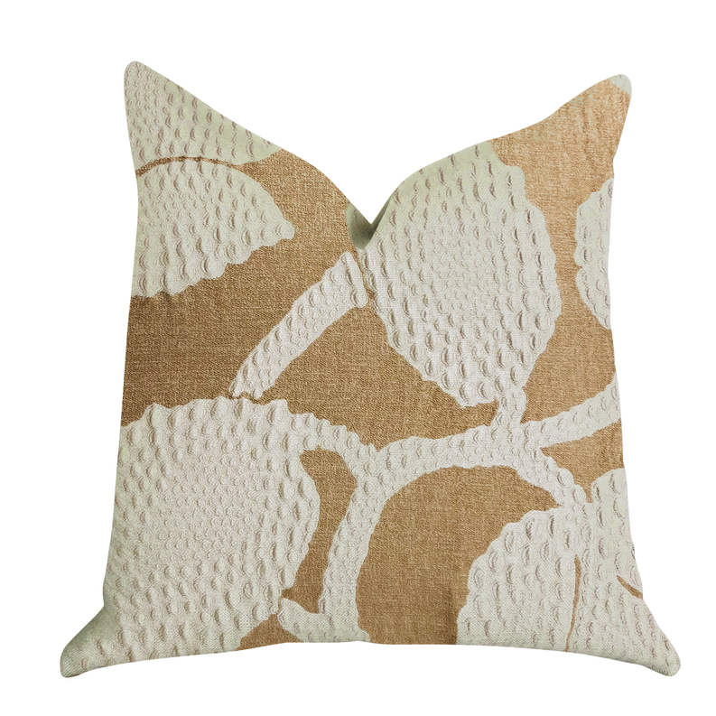 Plutus Luxury Throw Pillow (Beige Mixed Variety 1) Double sided  20" x 20"