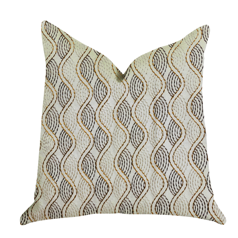 Plutus Luxury Throw Pillow (Beige Mixed Variety 1) Double sided  26" x 26"