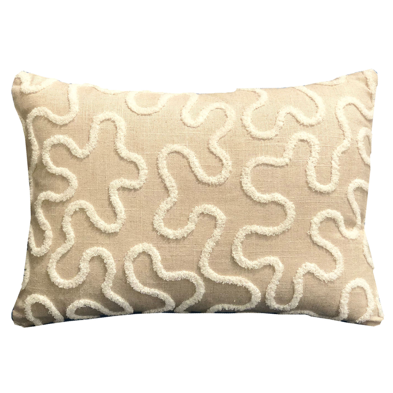 Plutus Luxury Throw Pillow (Beige Mixed Variety 2) Double sided  22" x 22"