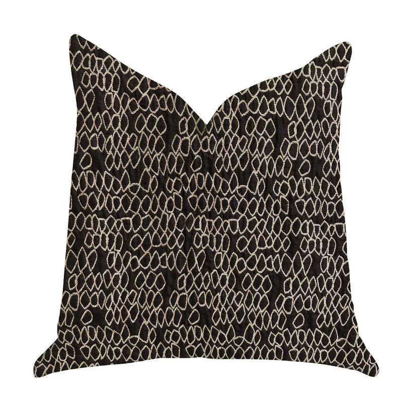 Plutus Luxury Throw Pillow (Black Mixed Variety) Double sided  20" x 30" Queen