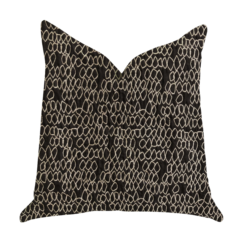 Plutus Luxury Throw Pillow (Black Mixed Variety) Double sided  26" x 26"