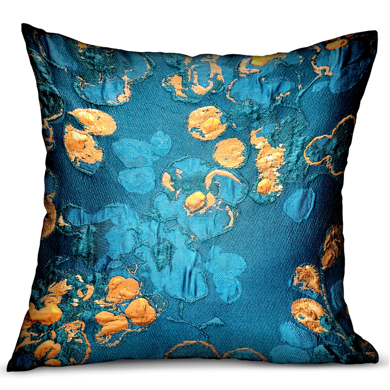 Plutus Luxury Throw Pillow (Blue Mixed Variety 10) Double sided  22" x 22"