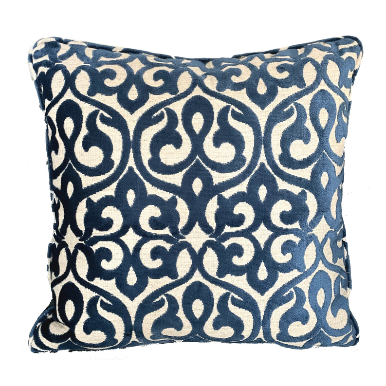 Plutus Luxury Throw Pillow (Blue Mixed Variety 3) Double sided  18" x 18"