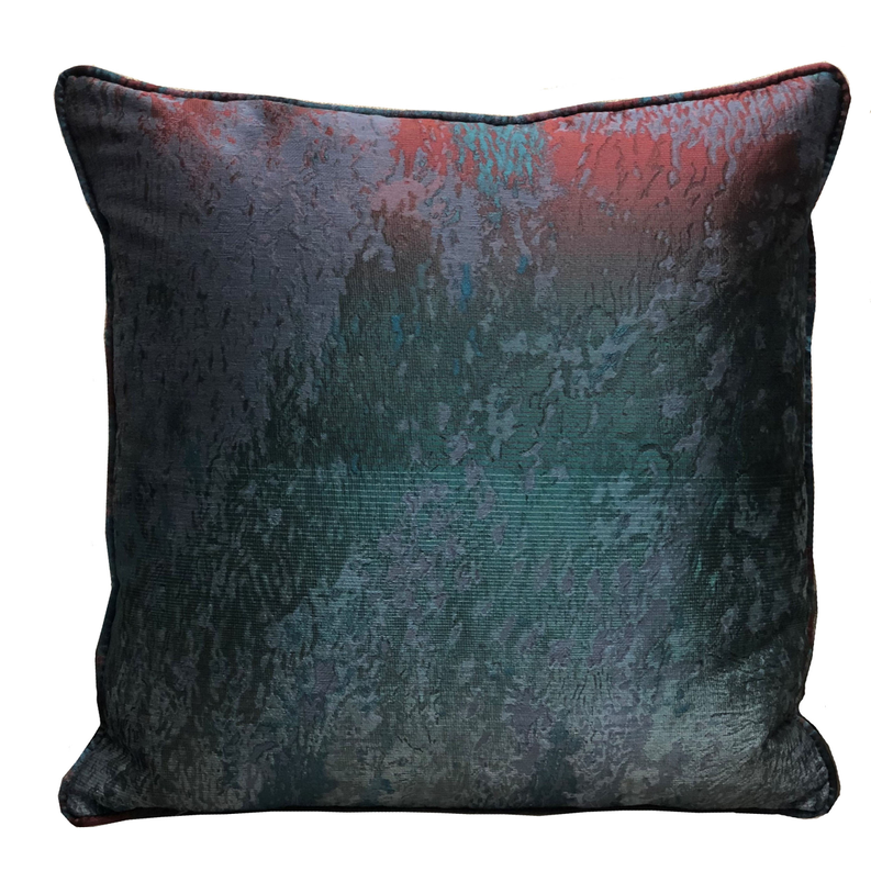 Plutus Luxury Throw Pillow (Blue Mixed Variety 3) Double sided  20" x 20"