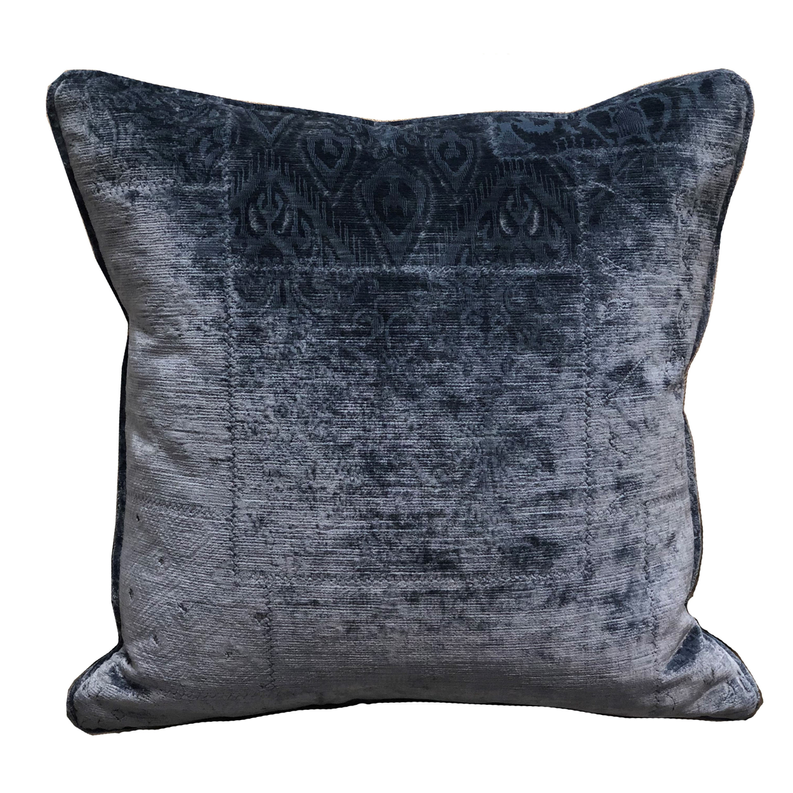 Plutus Luxury Throw Pillow (Blue Mixed Variety 9) Double sided  22" x 22"