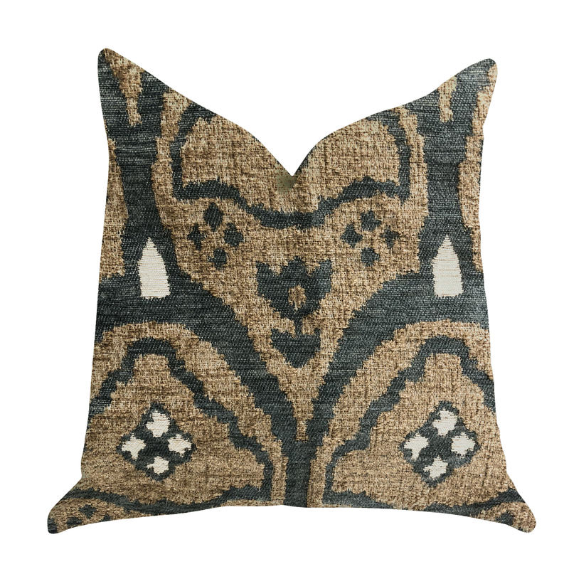 Plutus Luxury Throw Pillow (Brown Mixed Variety 1) Double sided  26" x 26"