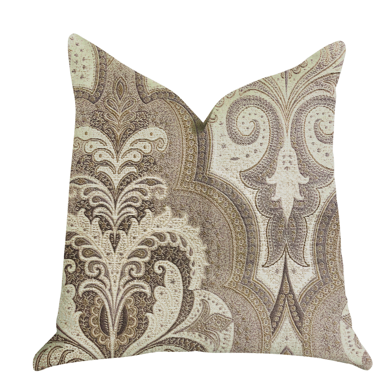 Plutus Luxury Throw Pillow (Brown Mixed Variety 2) Double sided  22" x 22"