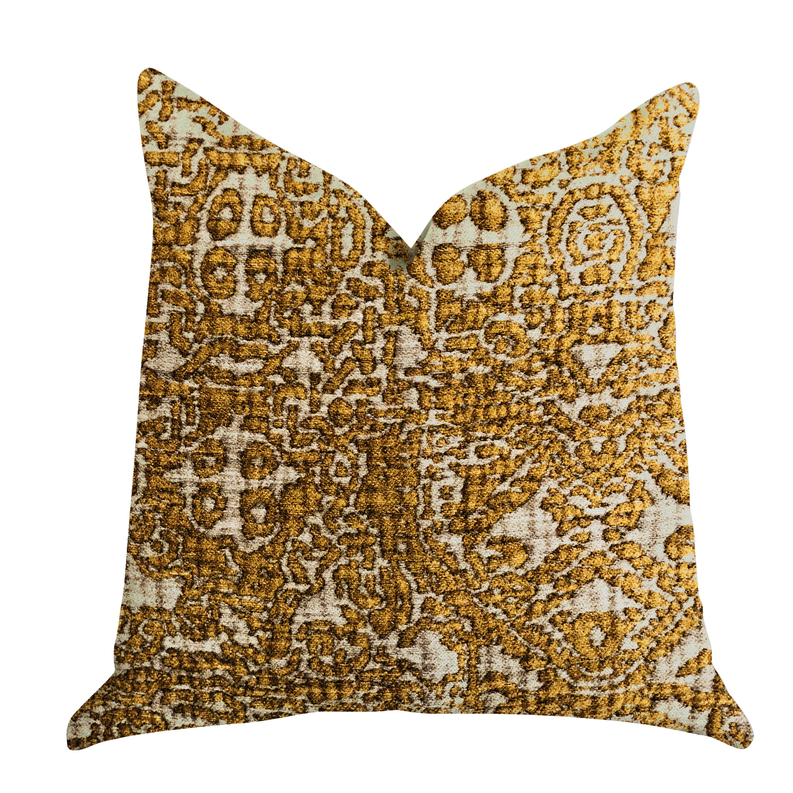 Plutus Luxury Throw Pillow (Gold Mixed Variety) Double sided  20" x 20"