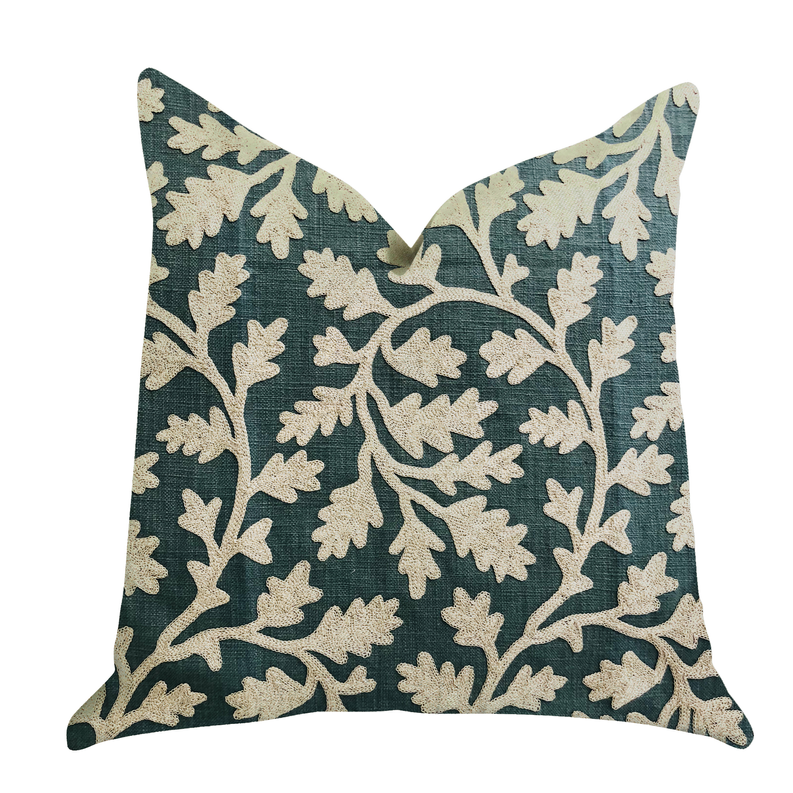 Plutus Luxury Throw Pillow (Green Mixed Variety 1) Double sided  22" x 22"
