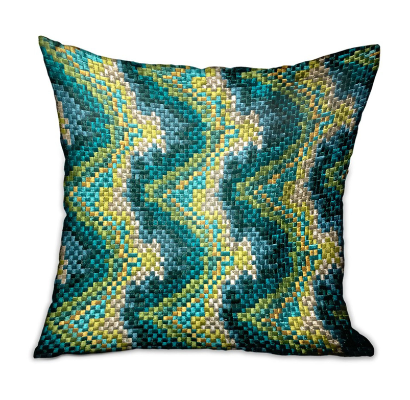 Plutus Luxury Throw Pillow (Green Mixed Variety 2) Double sided  12" x 20"
